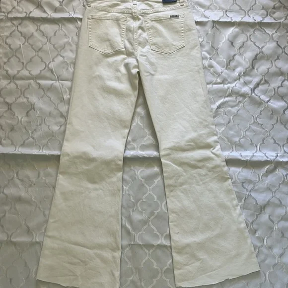 Women's White High Rise Flare Jeans